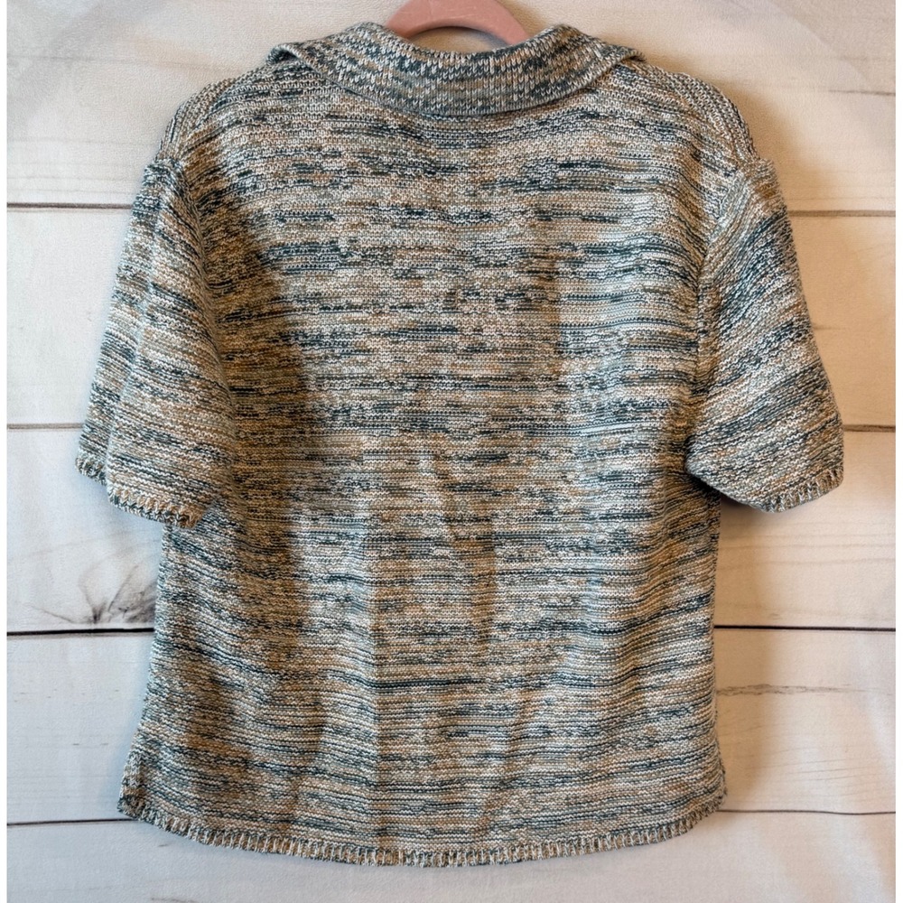 Haven Well Within Women XL Linen Organic Cotton Space Dye Short Sleeve Polo Top - Picture 5 of 5